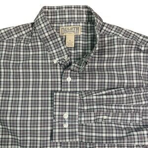 Duluth Trading Mens XL Plaid‎ Button Down Shirt 100% Cotton Long Sleeve Cabin